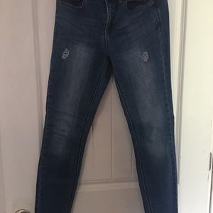 Raw hem denim jeans